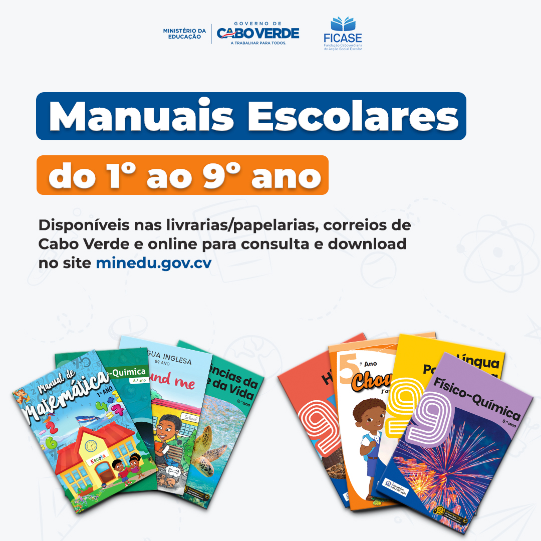 Manuais Escolares à venda a partir do dia 2 de setembro nos Correios de Cabo Verde, Livrarias e Papelarias